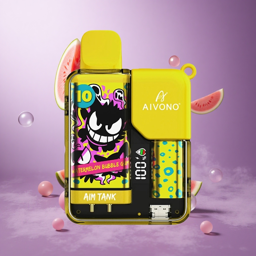 Aivono Aim Tank 9500 Puffs Watermelon Bubble Gum Singapore Wholesale 18ml E-liquid Capacity 650mAh Battery