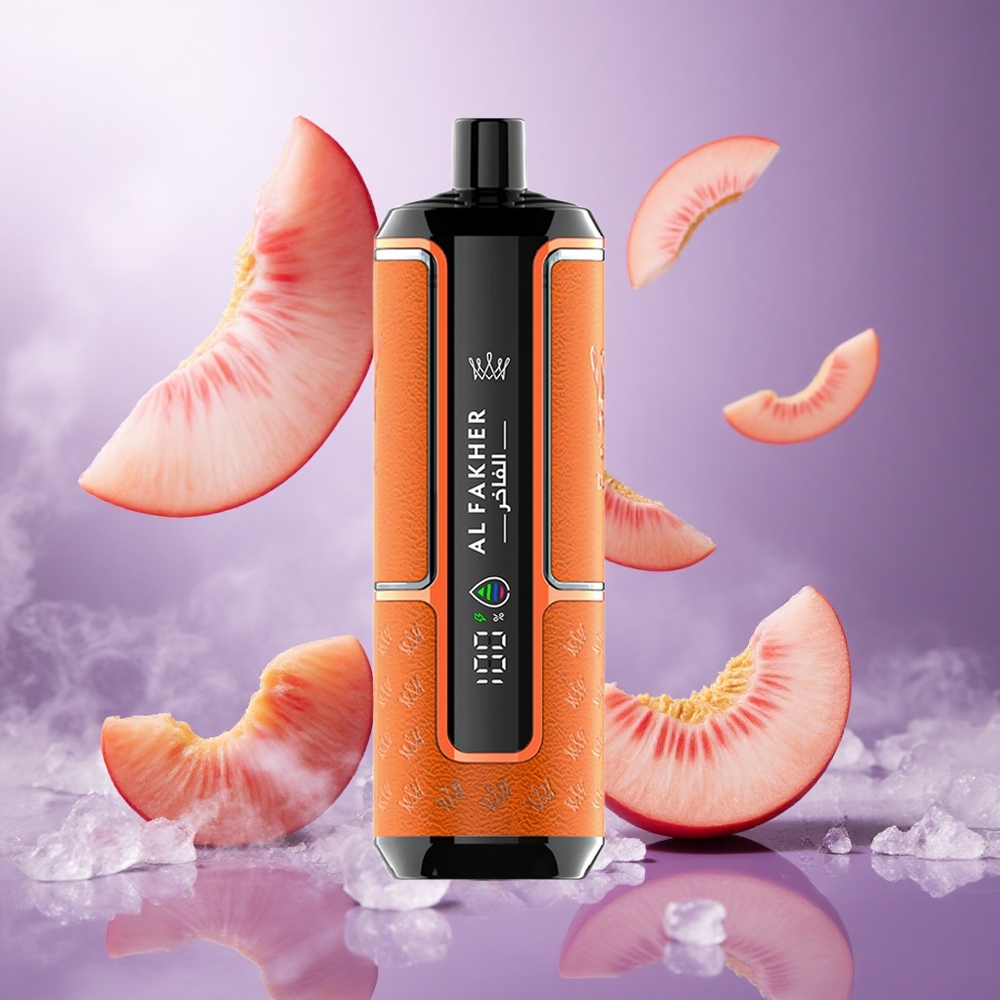 Al Fakher Crown Bar 15K Hypermax Peach Ice Singapore Wholesale 22ml E-Liquid Capacity 600mAh Battery