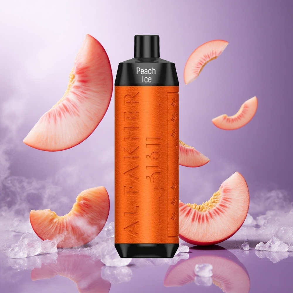 Al Fakher Crown Bar 8000 Crystal Disposable Vape Peach Ice Singapore Wholesale 18ml e-Liquid Capacity Up To 8000 Puffs