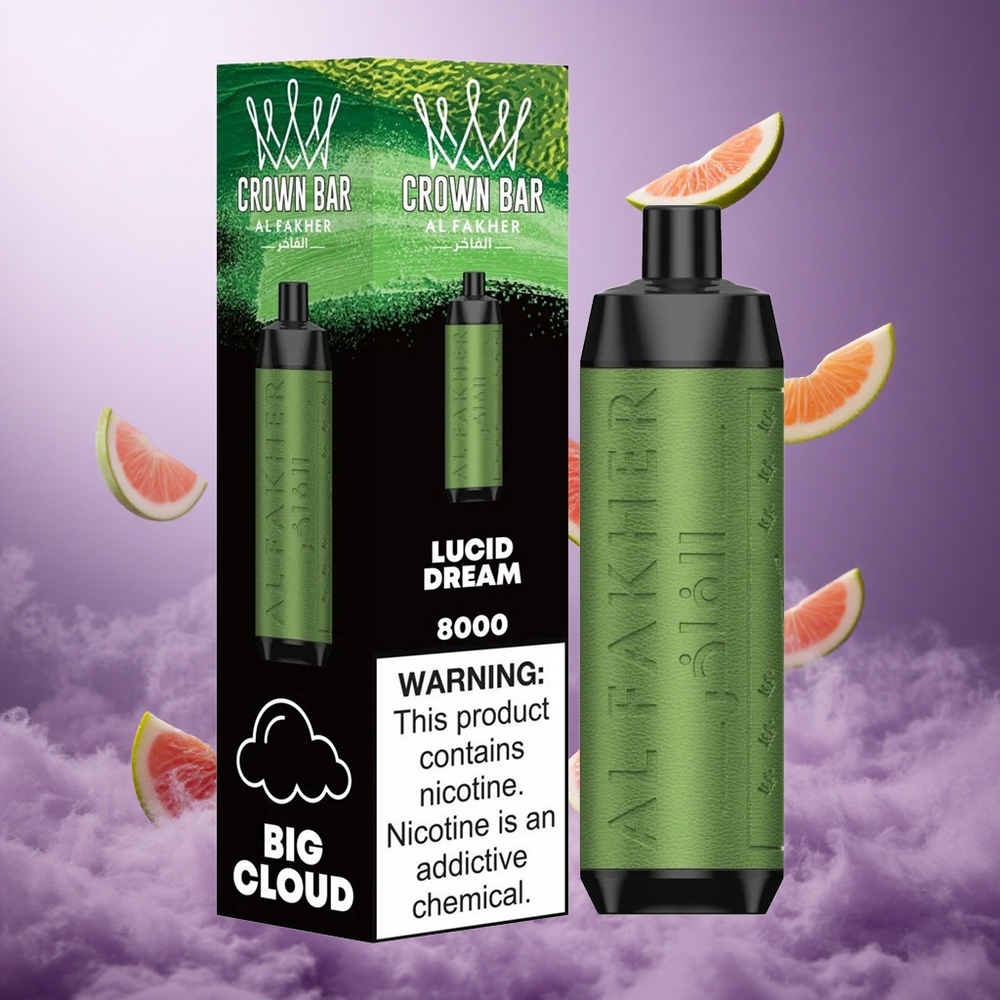 Al Fakher Crown Bar 8000 Lucid Dream Singapore Wholesale 18ml e-Liquid Capacity Up To 8000 Puffs