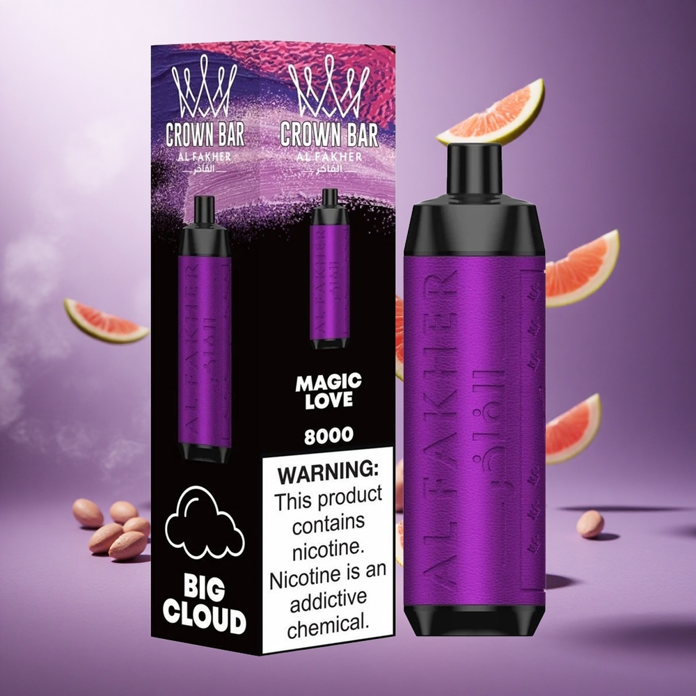 Al Fakher Crown Bar 8000 Magic Love Singapore Wholesale 18ml e-Liquid Capacity Up To 8000 Puffs