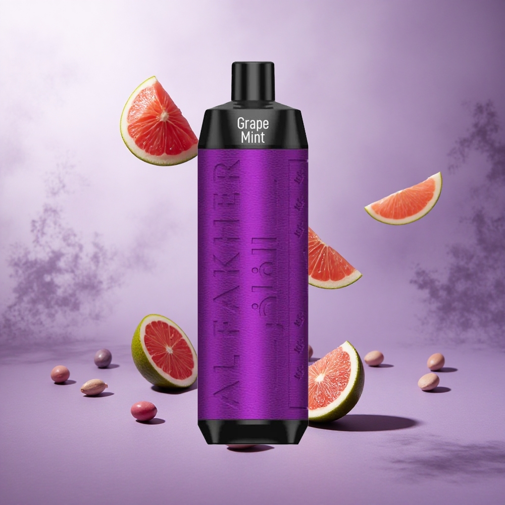 Al Fakher Crown Bar 8000 Puffs Grape Mint Singapore Wholesale 18ml e-Liquid Capacity Up To 8000 Puffs