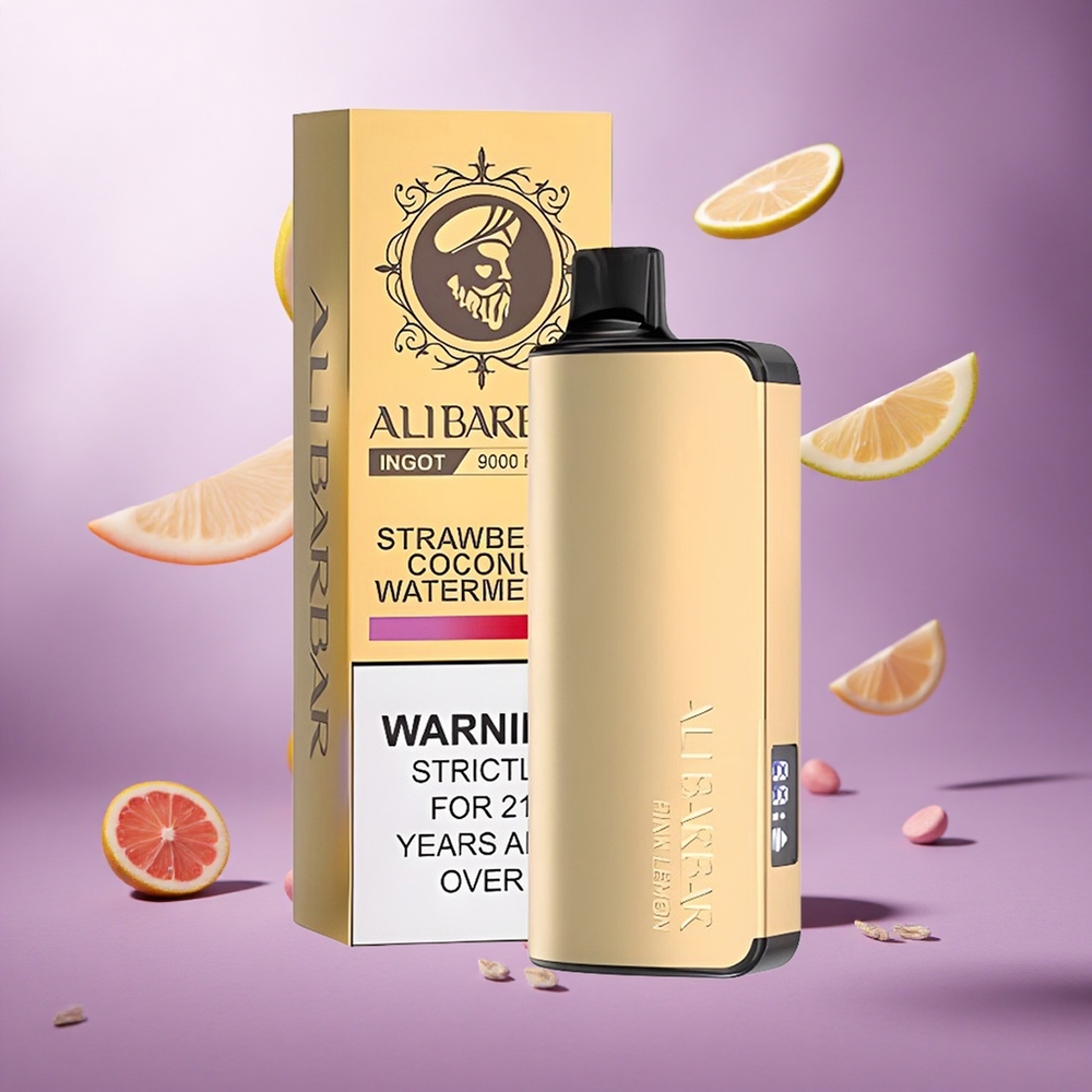 Alibarbar Ingot 9000 Puffs Pink Lemon Singapore wholesale 22ml E-liquid capacity 2350mah Battery Capacity