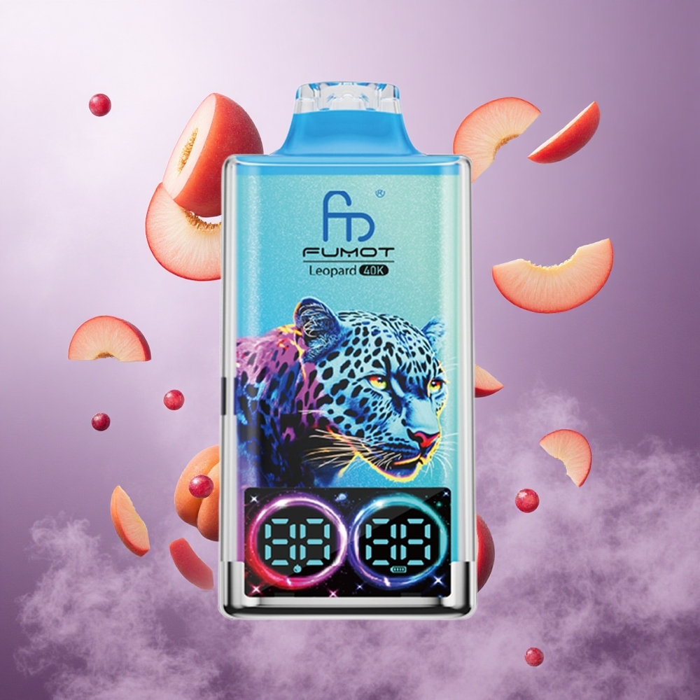 Fumot Leopard 40000 Puffs Peach Berry Singapore Wholesale 0% 2% 3% 5% Nicotine Dual Mesh