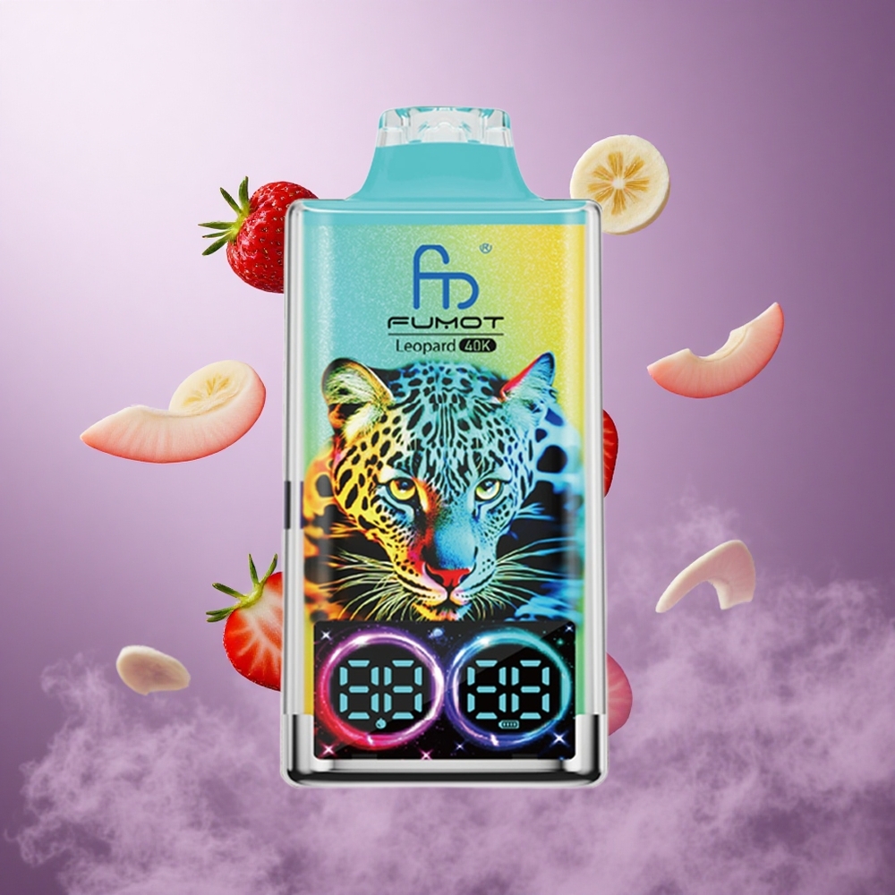 Fumot Leopard 40000 Puffs Strawberry Banana Singapore Wholesale 0% 2% 3% 5% Nicotine 700mAh Battery