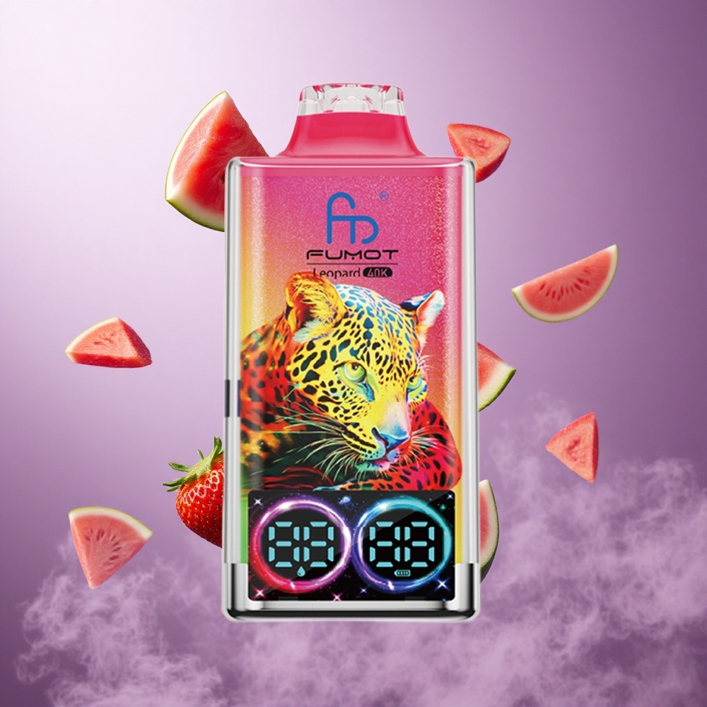 Fumot Leopard 40K Puffs Strawberry Watermelon Singapore Wholesale Dual Mesh Type-C Charging