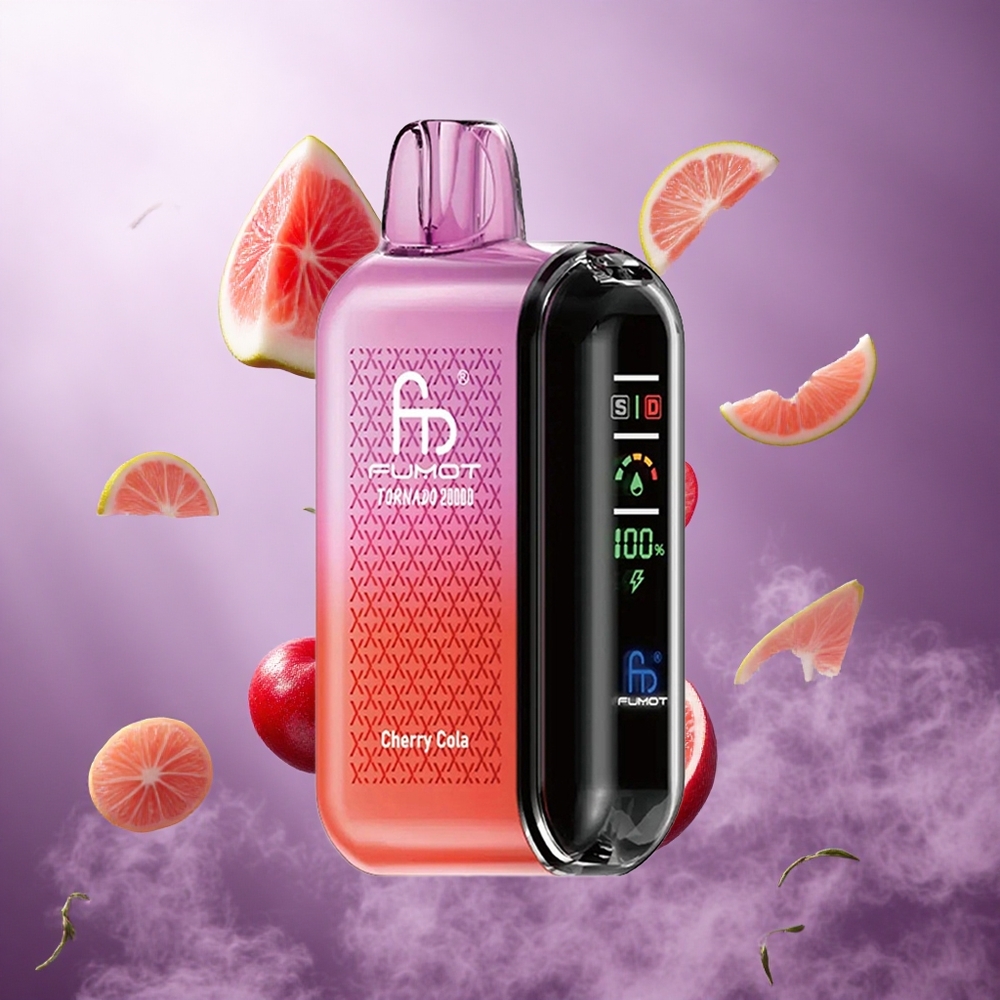 Fumot Tornado 20000 Puffs Cherry Cola Singapore Wholesale Dual Mesh Coil 850mAh Rechargeable Battery