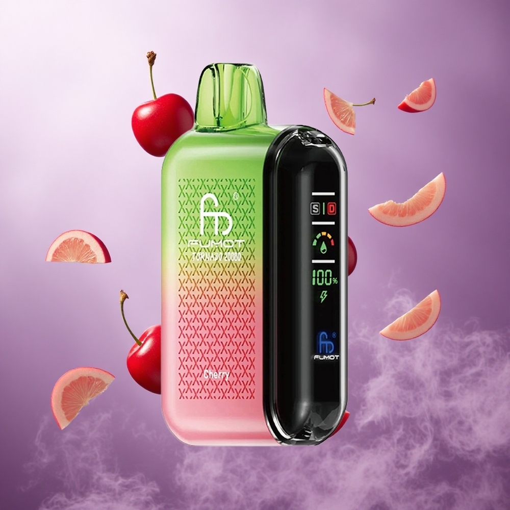 Fumot Tornado 20000 Puffs Cherry Singapore Wholesale Dual Mesh Coil 20ml E-liquid Capacity