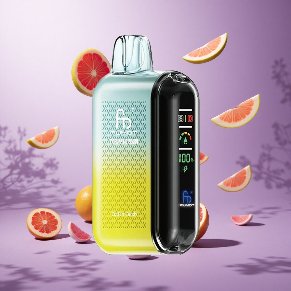 Fumot Tornado 20000 Puffs Cotton Candy Singapore Wholesale Dual Mesh Coil 20ml E-liquid Capacity