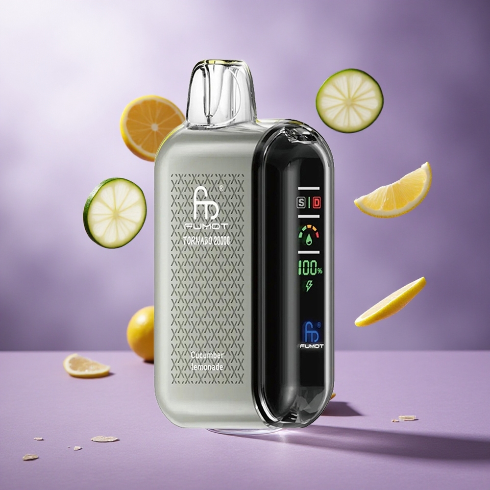 Fumot Tornado 20000 Puffs Cucumber Lemonade Singapore Wholesale Dual Mesh Coil 850mAh Rechargeable Battery