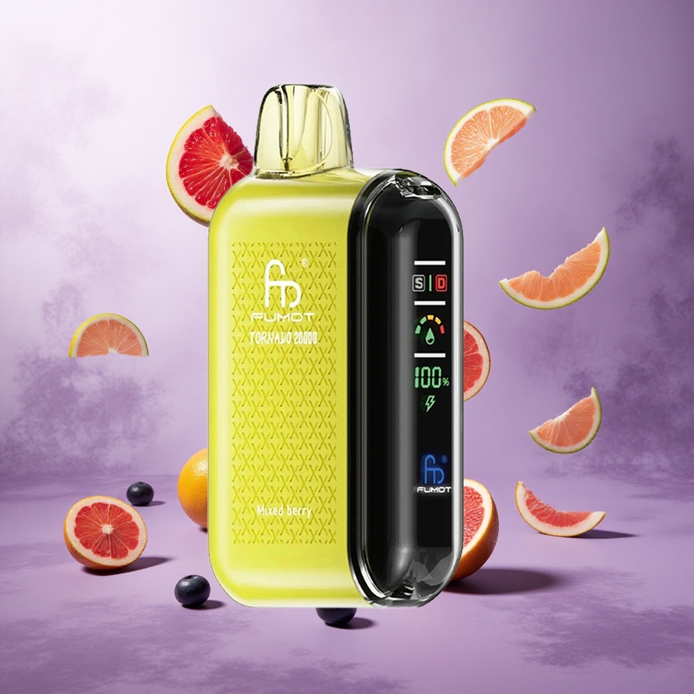 Fumot Tornado 20000 Puffs Mixed Berry Singapore Wholesale Dual Mesh Coil 20ml E-liquid Capacity