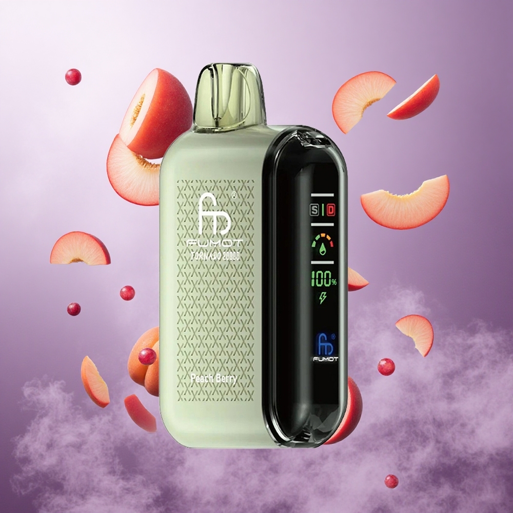 Fumot Tornado 20000 Puffs Peach Berry Singapore Wholesale Dual Mesh Coil 20ml E-liquid Capacity