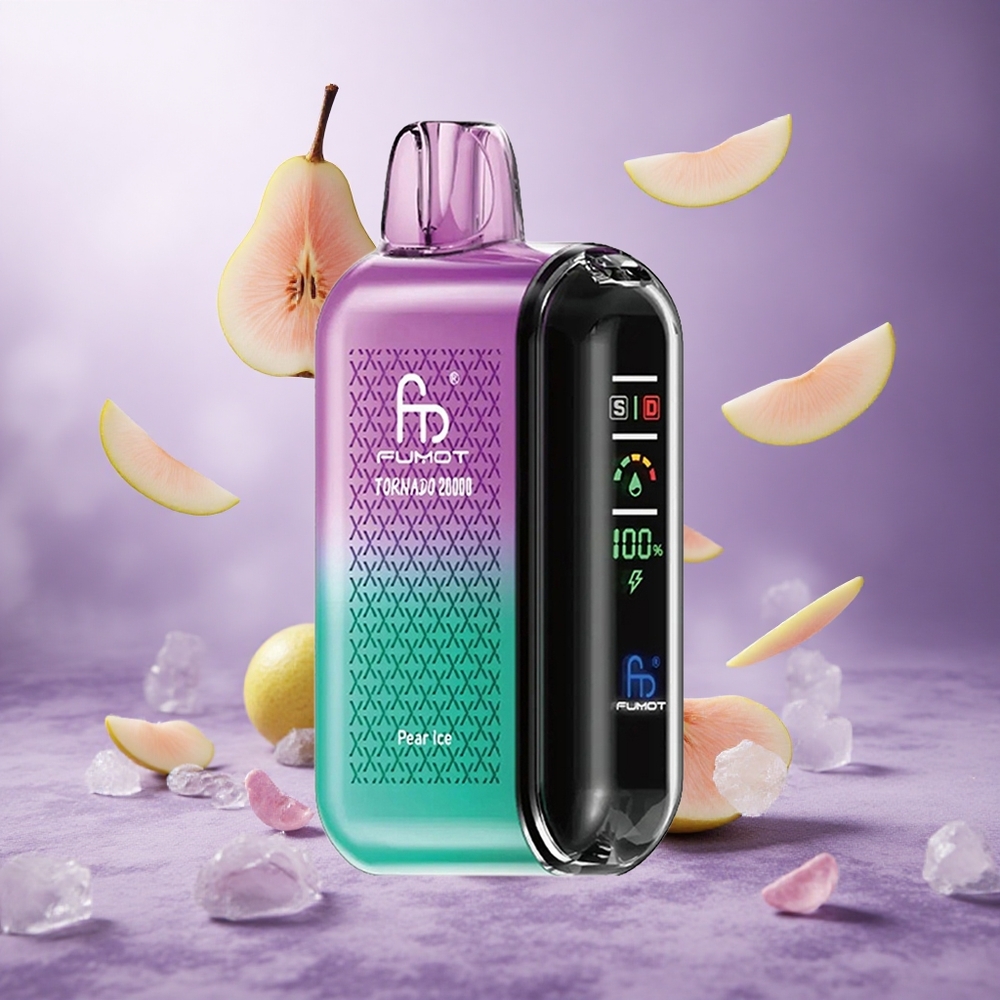 Fumot Tornado 20000 Puffs Pear Ice Singapore Wholesale Dual Mesh Coil 20ml E-liquid Capacity