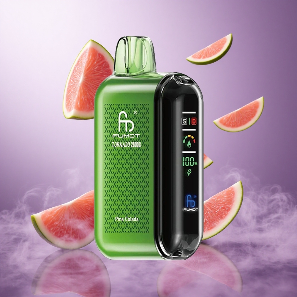 Fumot Tornado 20000 Puffs Pina Colada Singapore Wholesale 20ml E-liquid Capacity 850mAh Rechargeable Battery