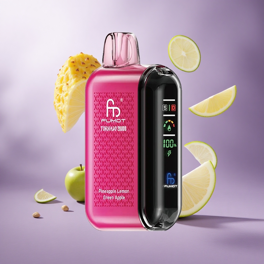 Fumot Tornado 20000 Puffs Pineapple Lemon Green Apple Singapore Wholesale 20ml E-liquid Capacity 850mAh Rechargeable Battery