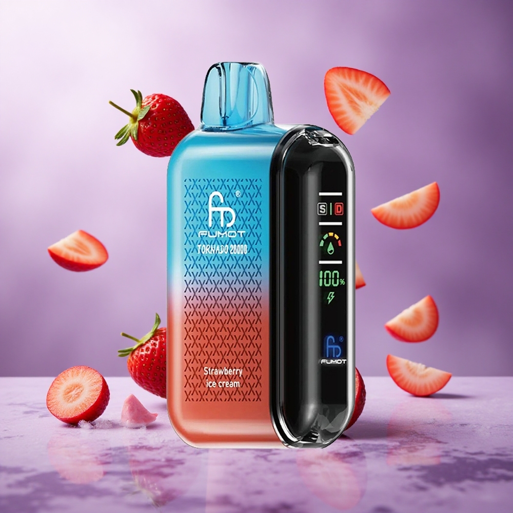 Fumot Tornado 20000 Puffs Strawberry Ice Cream Singapore Wholesale 20ml E-liquid Capacity 850mAh Rechargeable Battery