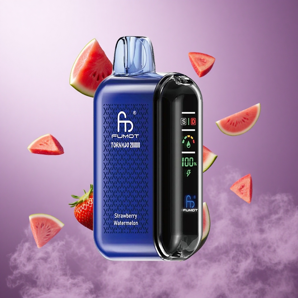 Fumot Tornado 20000 Puffs Strawberry Watermelon Singapore Wholesale Dual Mesh Coil 20ml E-liquid Capacity