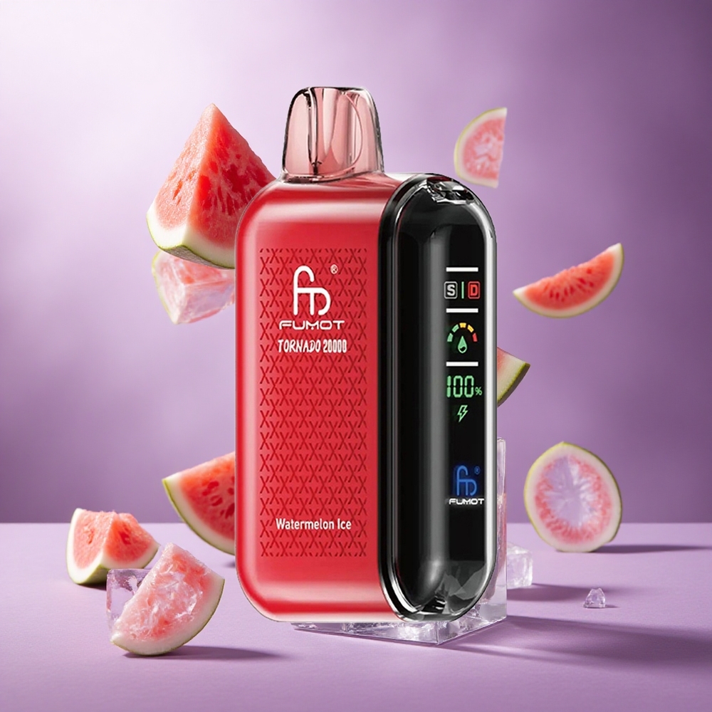 Fumot Tornado 20000 Puffs Watermelon Ice Singapore Wholesale 20ml E-liquid Capacity 850mAh Rechargeable Battery