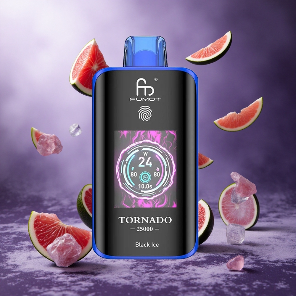 Fumot Tornado 25000 Puffs Black Ice Singapore Wholesale 700mAh Rechargeable Battery 20ml Pre-filled E-liquid