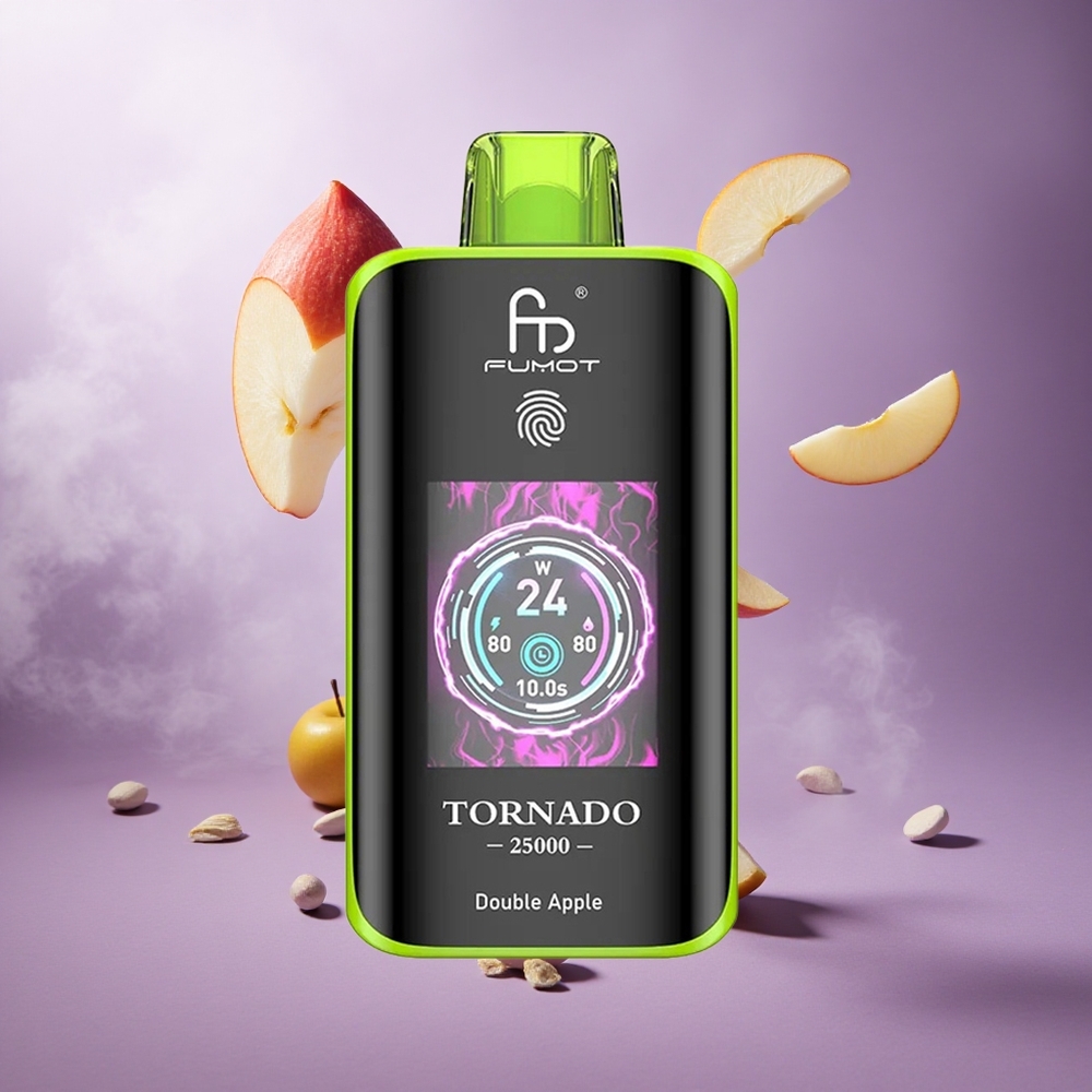 Fumot Tornado 25000 Puffs Double Apple Singapore Wholesale HD Screen 20ml Pre-filled E-liquid