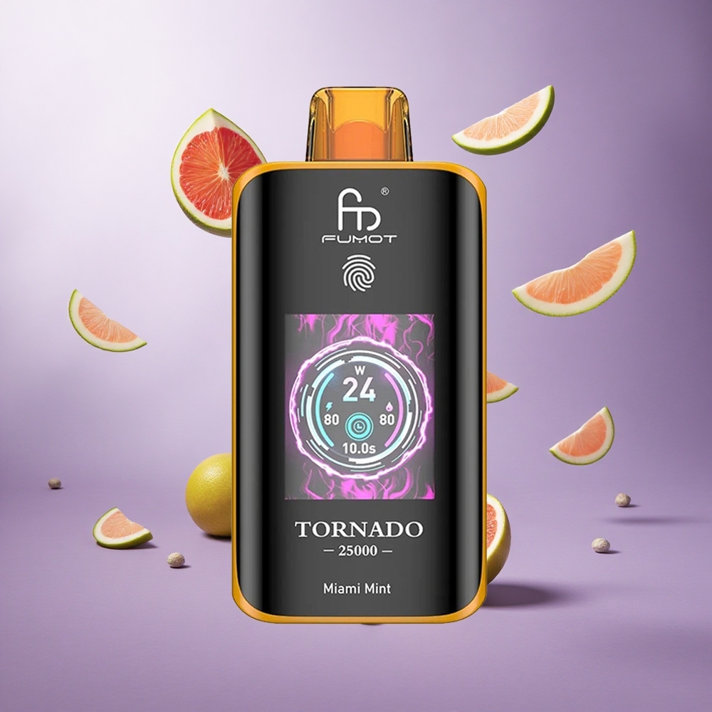 Fumot Tornado 25000 Puffs Miami Mint Singapore Wholesale 700mAh Rechargeable Battery 20ml Pre-filled E-liquid