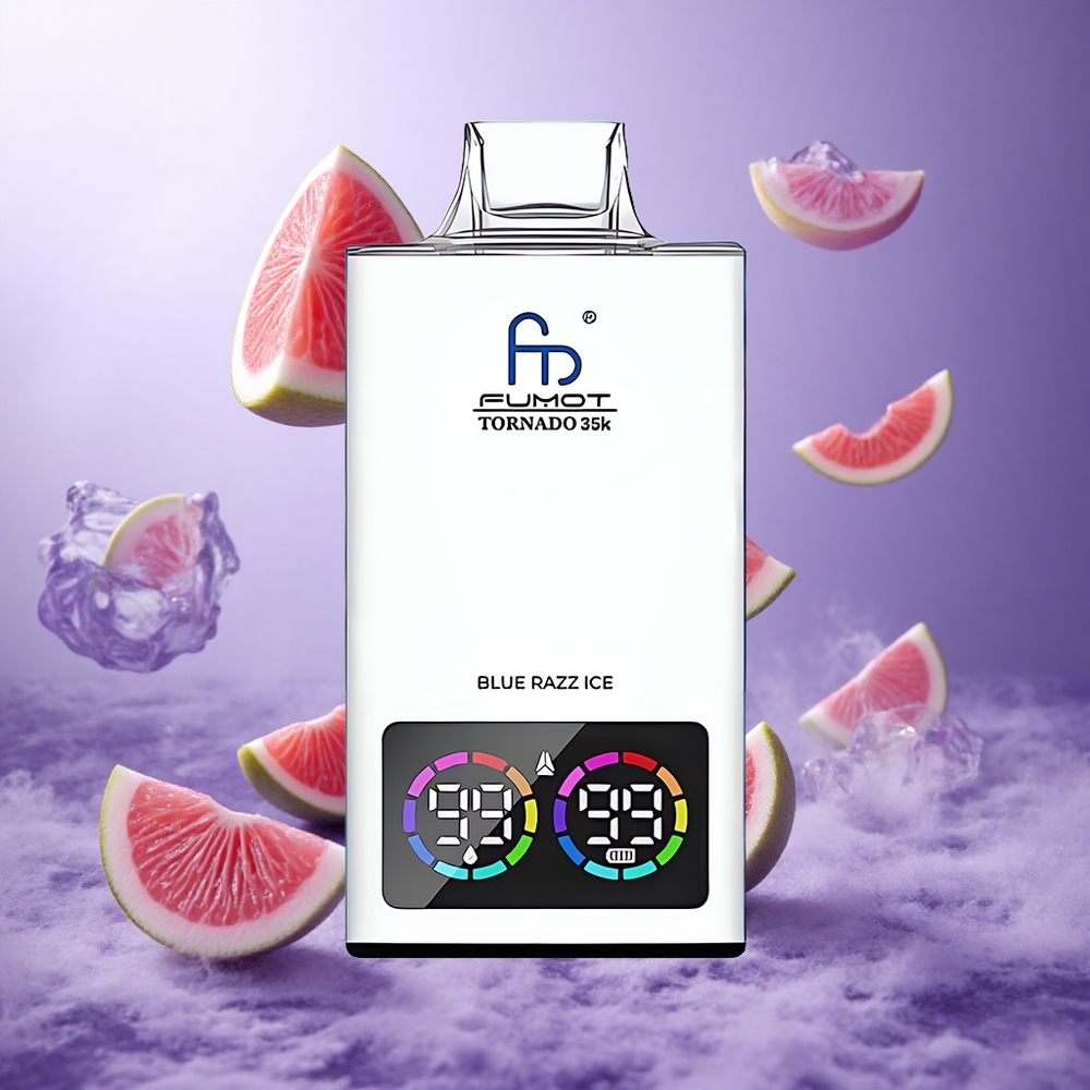 Fumot Tornado 35000 Puffs Blue Razz Ice Singapore Wholesale 15ml E-juice 700 MAH Battery
