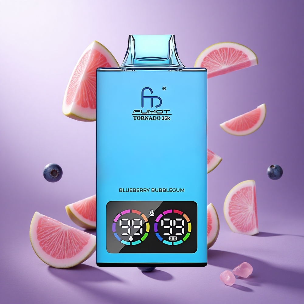 Fumot Tornado 35000 Puffs Blueberry Bubblegum Singapore Wholesale Dual Mesh Coil 15ml E-juice