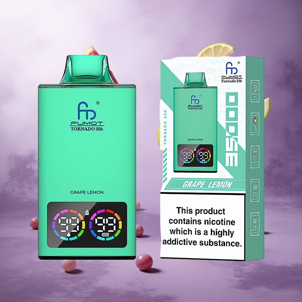 Fumot Tornado 35000 Puffs Grape Lemon Singapore Wholesale Dual Mesh Coil 700 MAH Battery