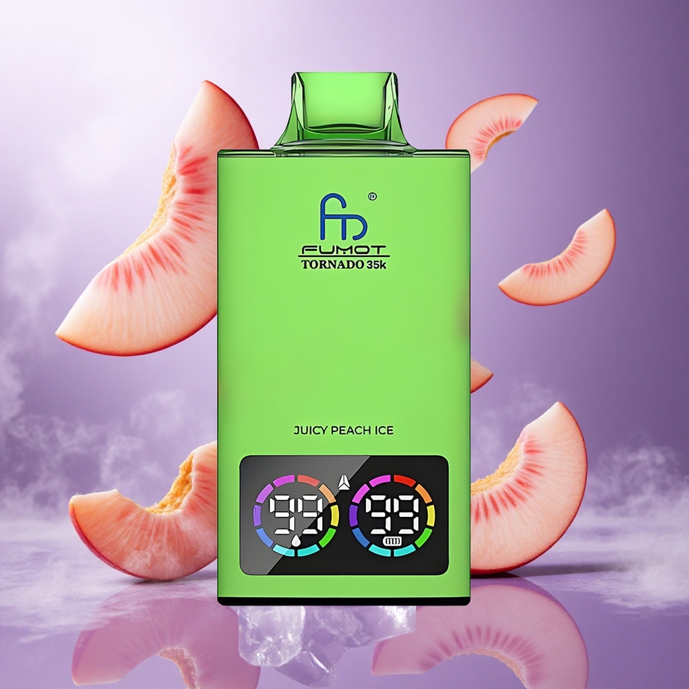 Fumot Tornado 35000 Puffs Juicy Peach Ice Singapore Wholesale 15ml E-juice 700 MAH Battery
