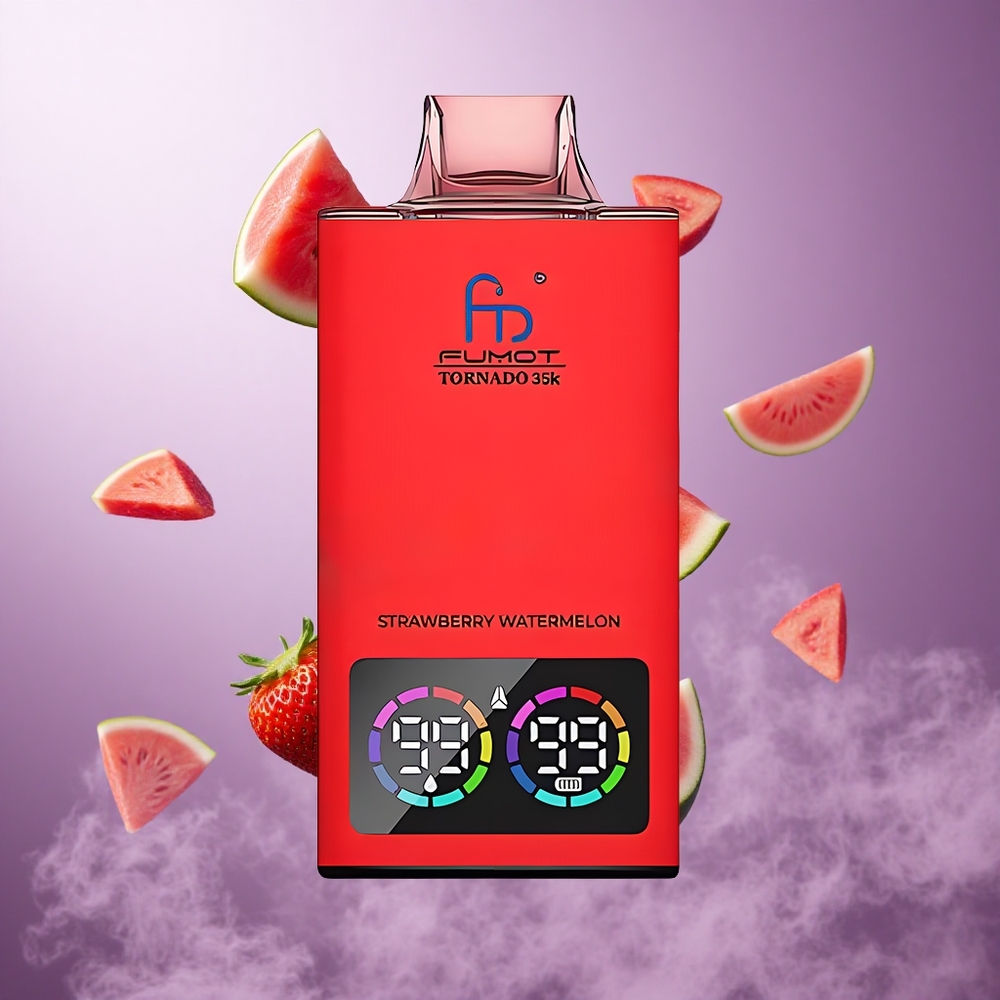 Fumot Tornado 35000 Puffs Strawberry Watermelon Singapore Wholesale 15ml E-juice 700 MAH Battery