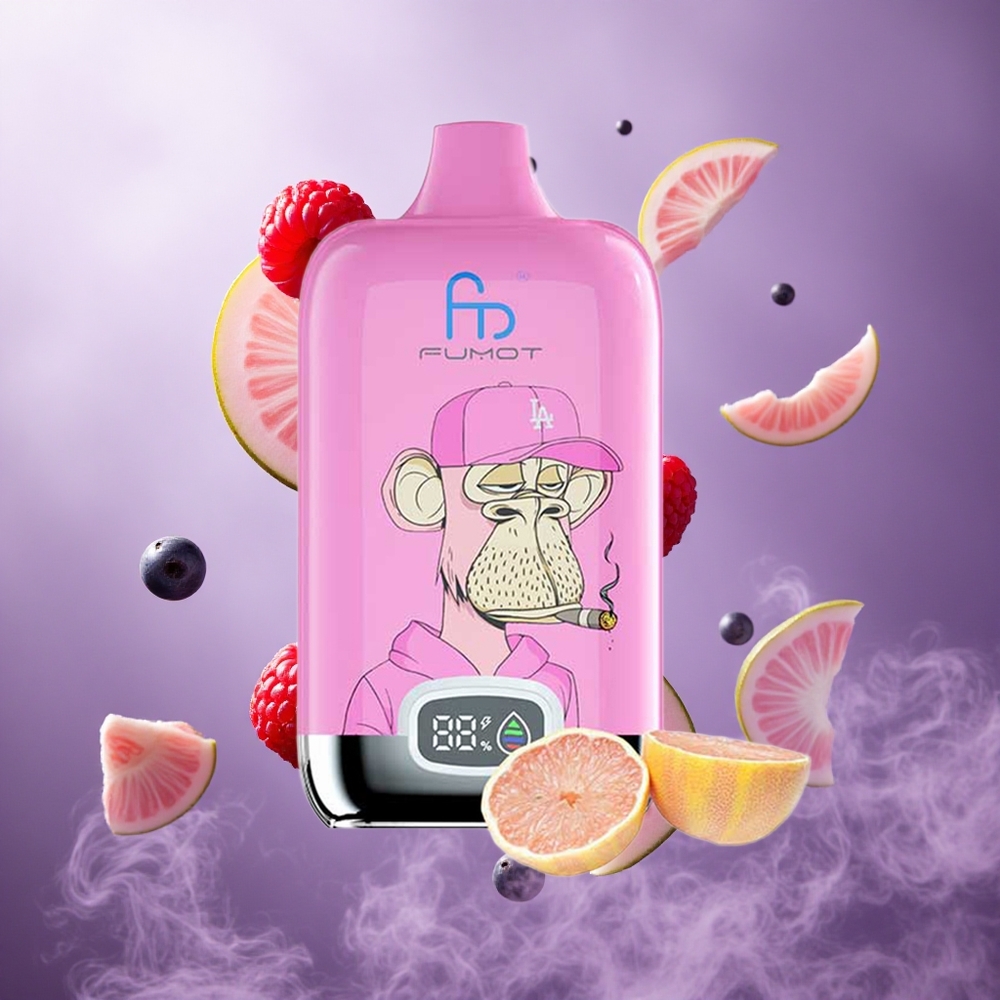 Fumot Tornado Digital Box 12000 Puffs Blueberry Raspberry Singapore Wholesale 20ml E-Liquid 550mAh Rechargeable Battery