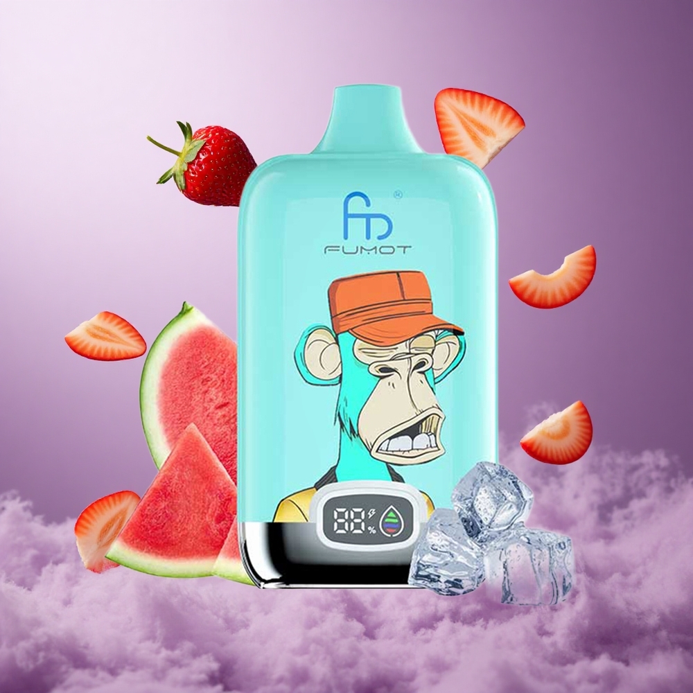 Fumot Tornado Digital Box 12000 Puffs Strawberry Donut Singapore wholesale Mesh Coil Type-C Charging