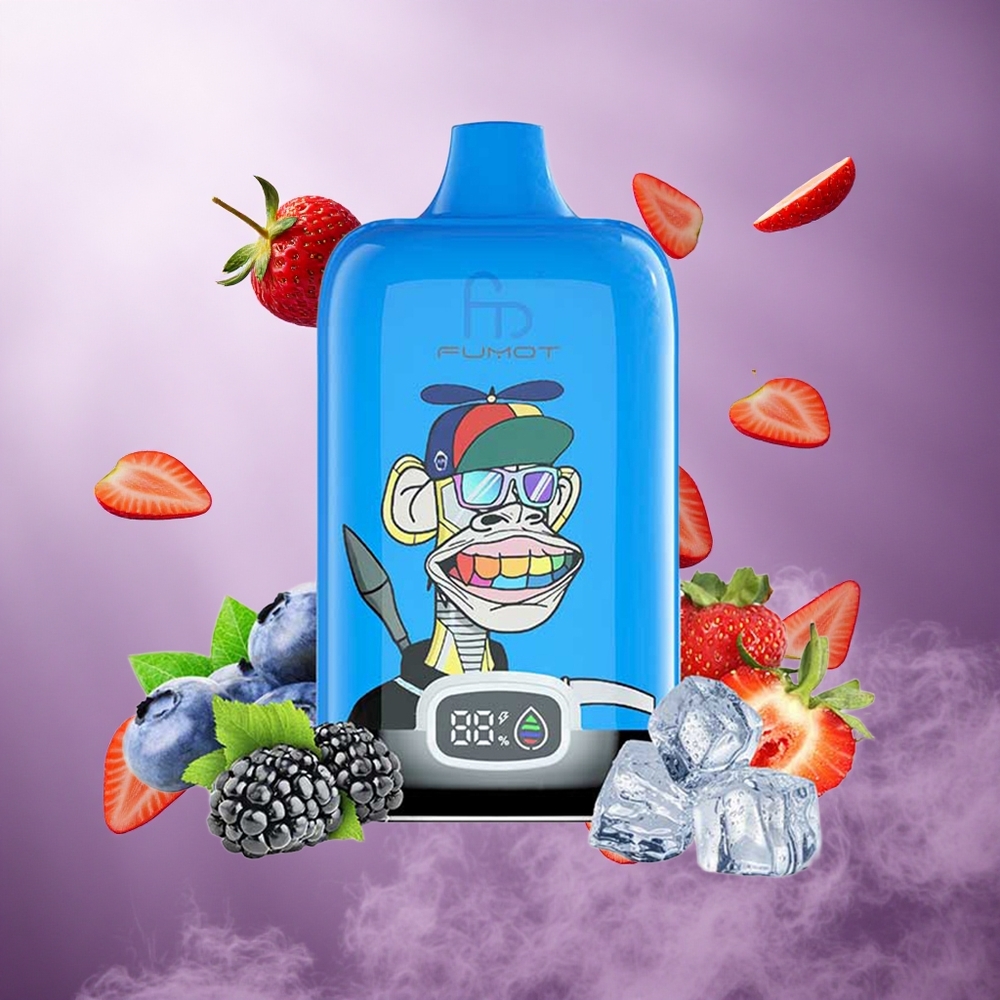 Fumot Tornado Digital Box 12000 Puffs Strawberry Grape Singapore wholesale Mesh Coil Type-C Charging