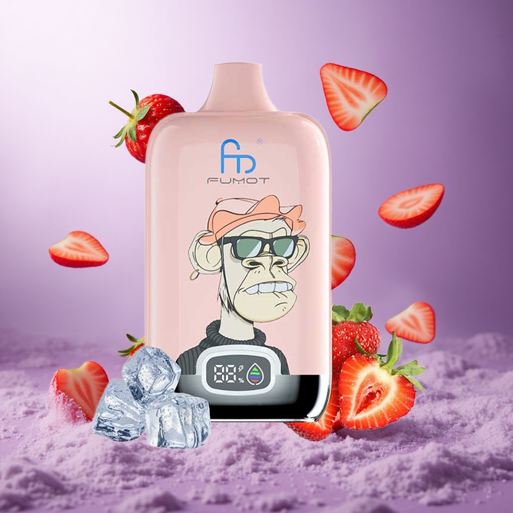 Fumot Tornado Digital Box 12000 Puffs Strawberry Ice Singapore wholesale 20ml E-Liquid 550mAh Rechargeable battery