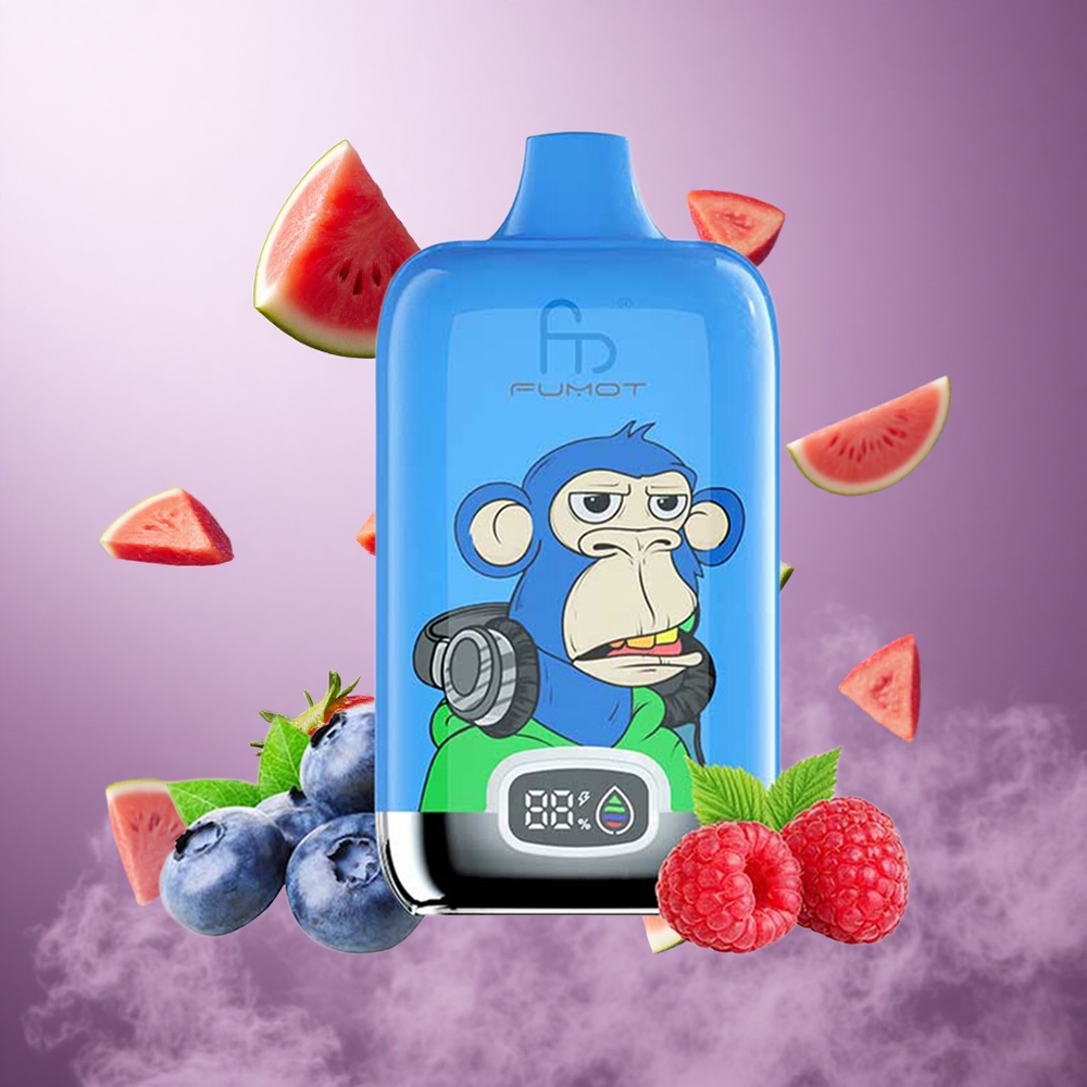 Fumot Tornado Digital Box 12000 Puffs Strawberry Watermelon Singapore wholesale Mesh Coil Type-C Charging