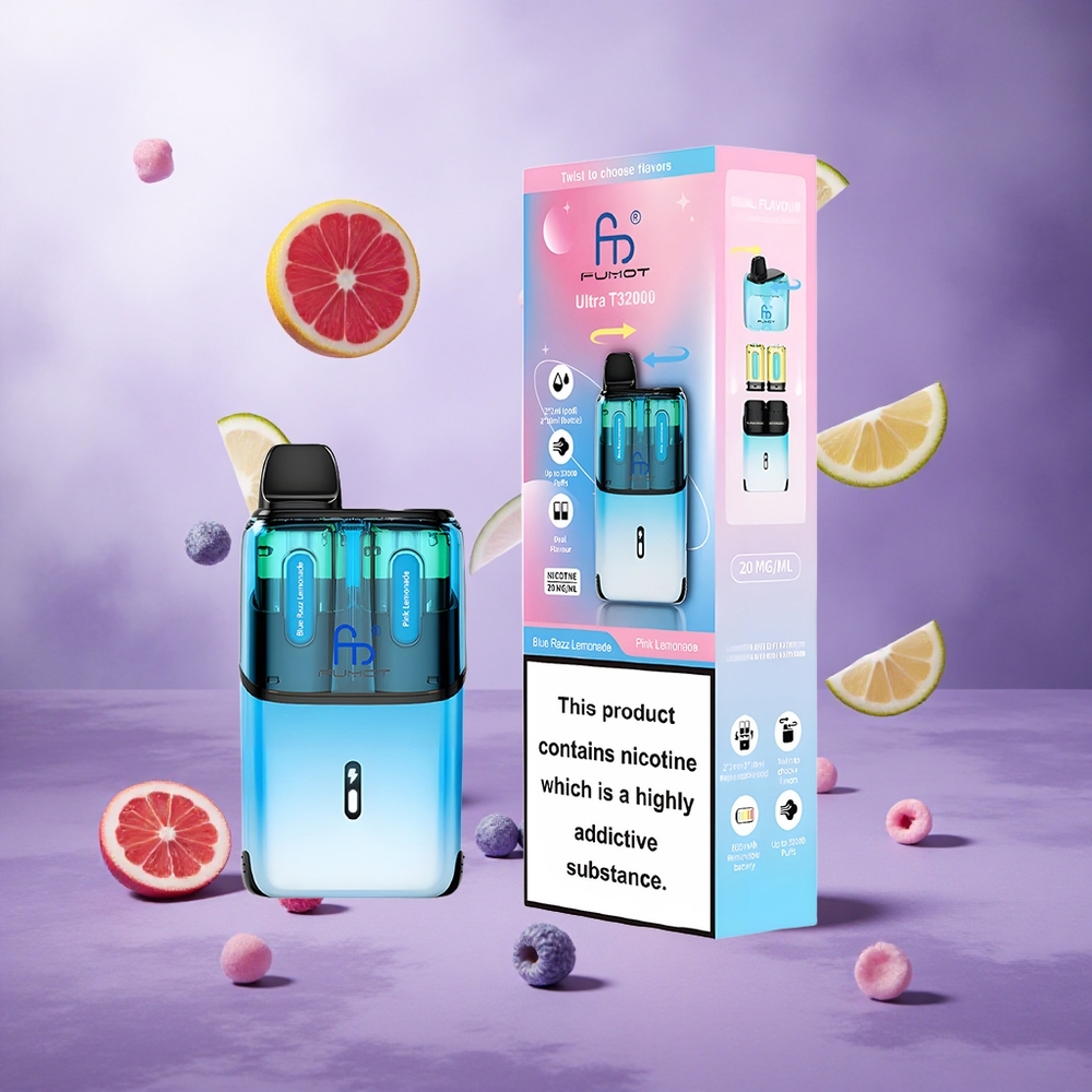 Fumot Ultra T32000 32000 Puffs Blue Razz Lemonade - Pink Lemonade Singapore Wholesale 800mAh Battery 24ml E-Liquid Capacity