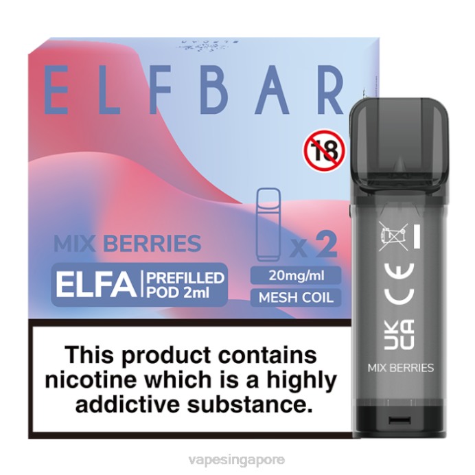 Mix Berries - Vape Wholesale near me 2PLF339 ELFBAR Elfa Pre-Filled Pod - 2ml - 20mg (2 Pack)