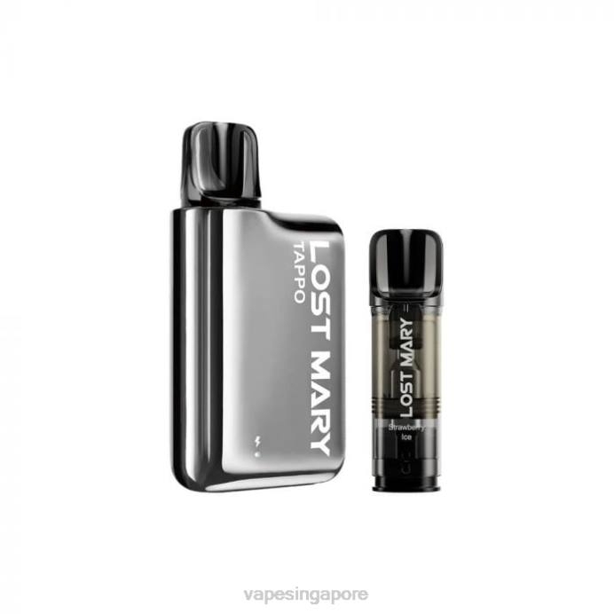 Silver Stainless X Strawberry Ice - disposable Vape Singapore 2PLF438 LOST MARY Tappo Pod Vape Kit